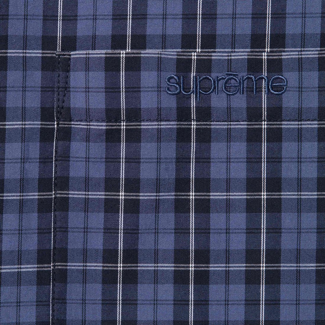 Details on Loose Fit Mini Plaid S S Shirt Navy from spring summer
                                                    2024 (Price is $128)