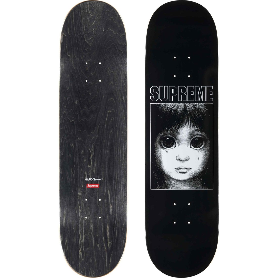 Details on Margaret Keane Teardrop Skateboard Black - 8.5" x 32.25" from spring summer
                                                    2024 (Price is $78)