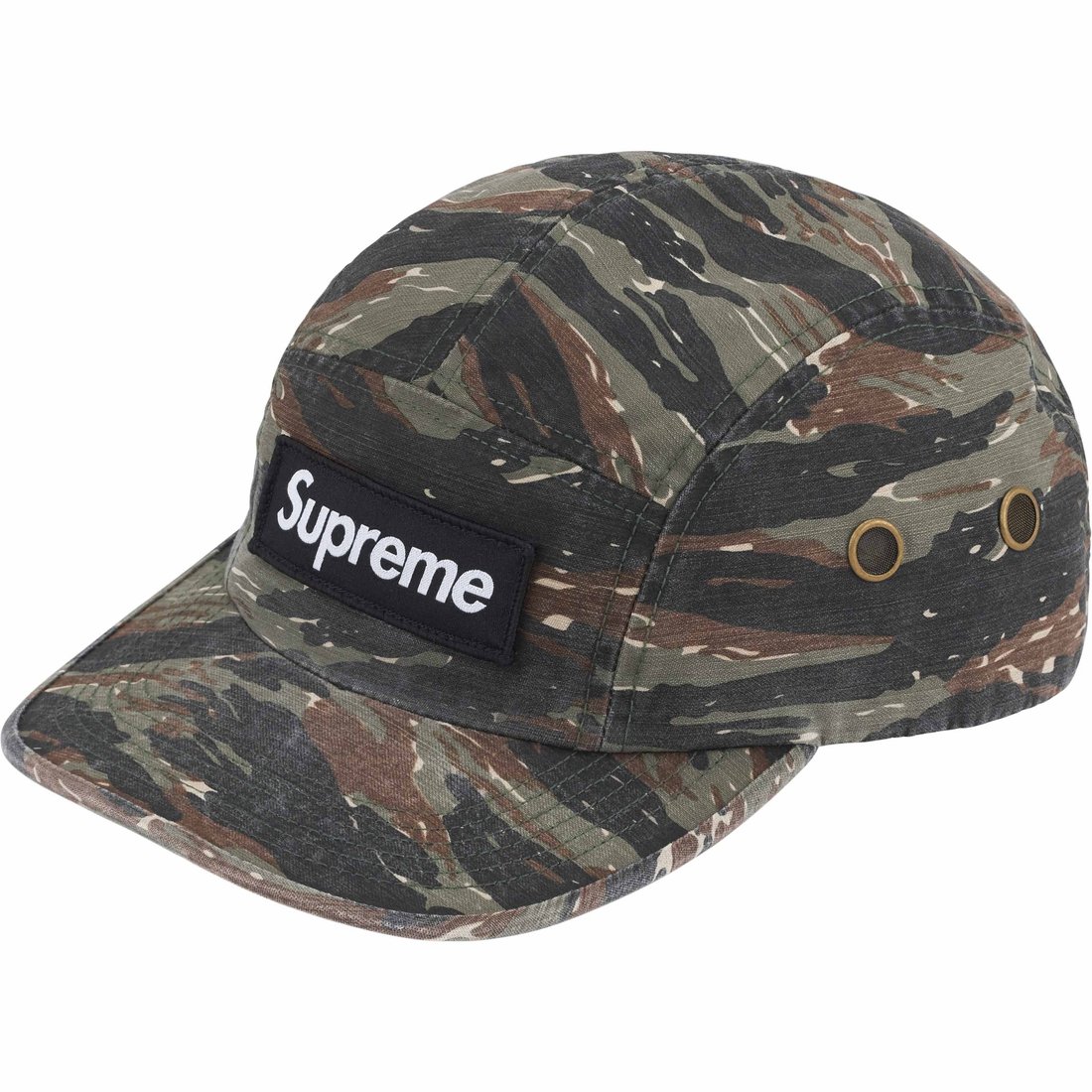 Details on Military Camp Cap Olive Tiger Camo from spring summer
                                                    2024 (Price is $48)