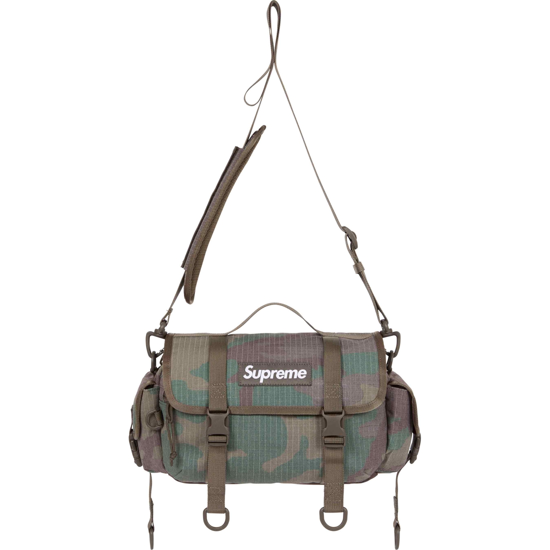 Details on Mini Duffle Bag Woodland Camo from spring summer
                                                    2024 (Price is $110)