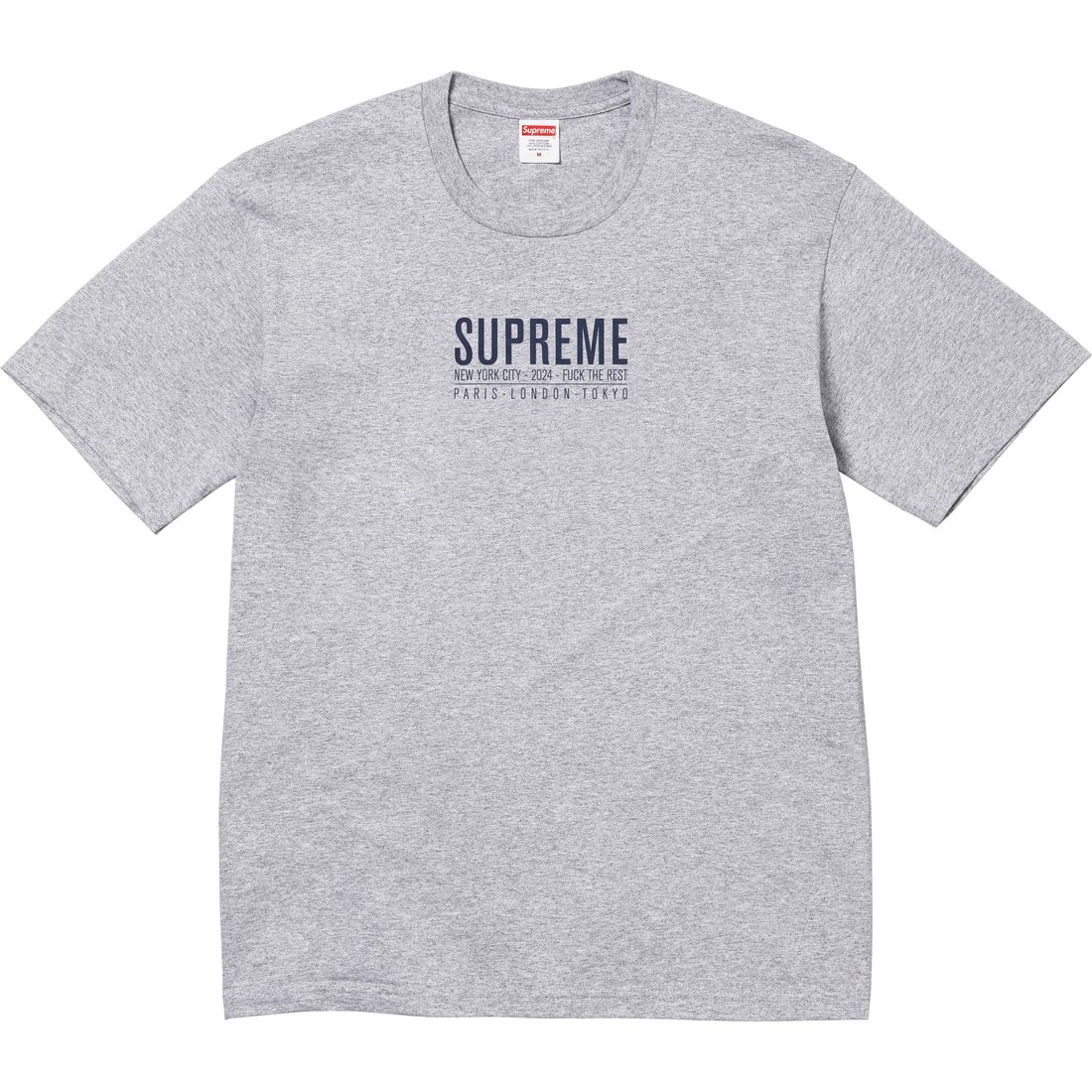 Supreme Paris Tee (SS24) - Heather Grey - $40