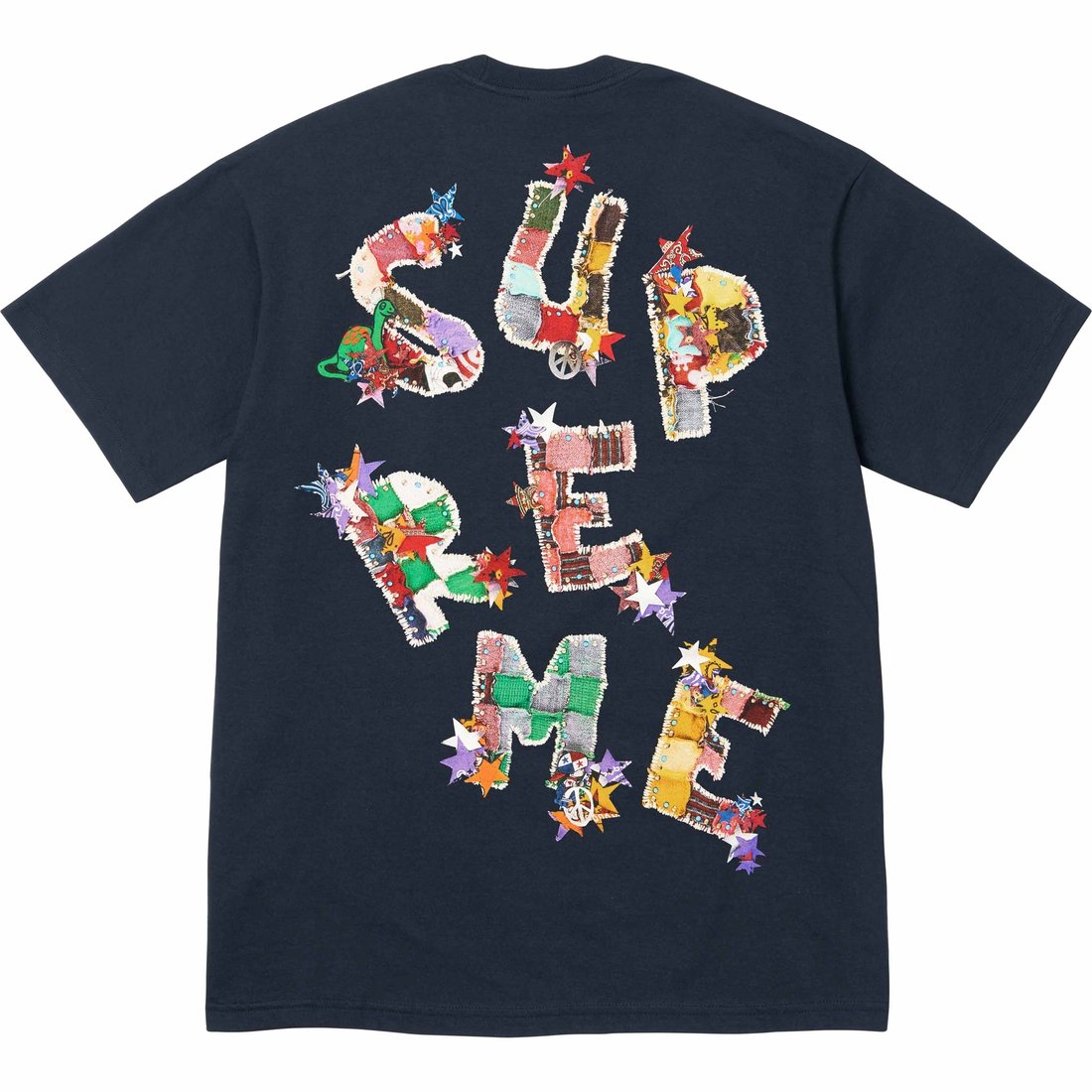 Details on Patchwork Tee Navy from spring summer
                                                    2024 (Price is $40)