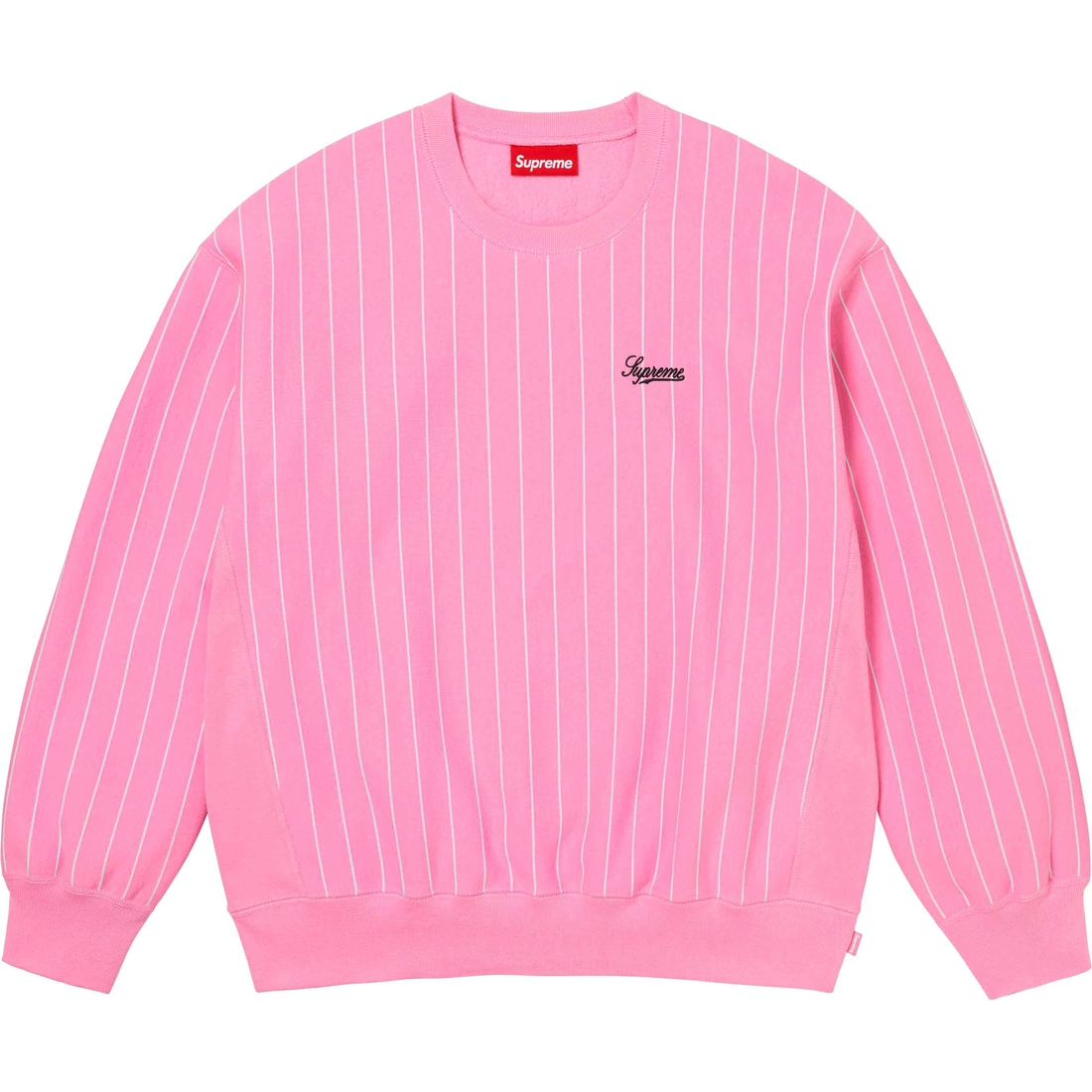 Supreme Pinstripe Crewneck (SS24) - Pink - $148