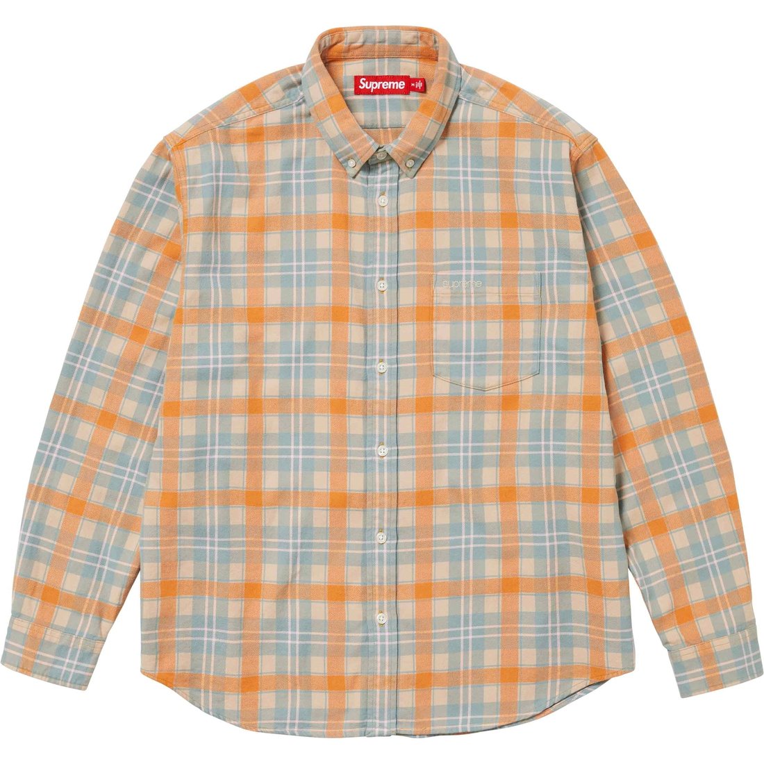 Details on Plaid Flannel Shirt Tan from spring summer
                                                    2024 (Price is $138)