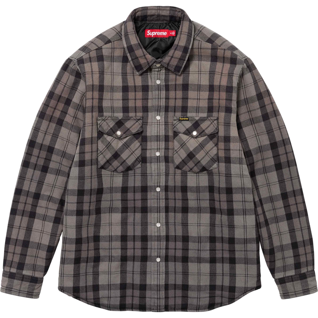 Details on Quilted Flannel Snap Shirt Black from spring summer
                                                    2024 (Price is $148)