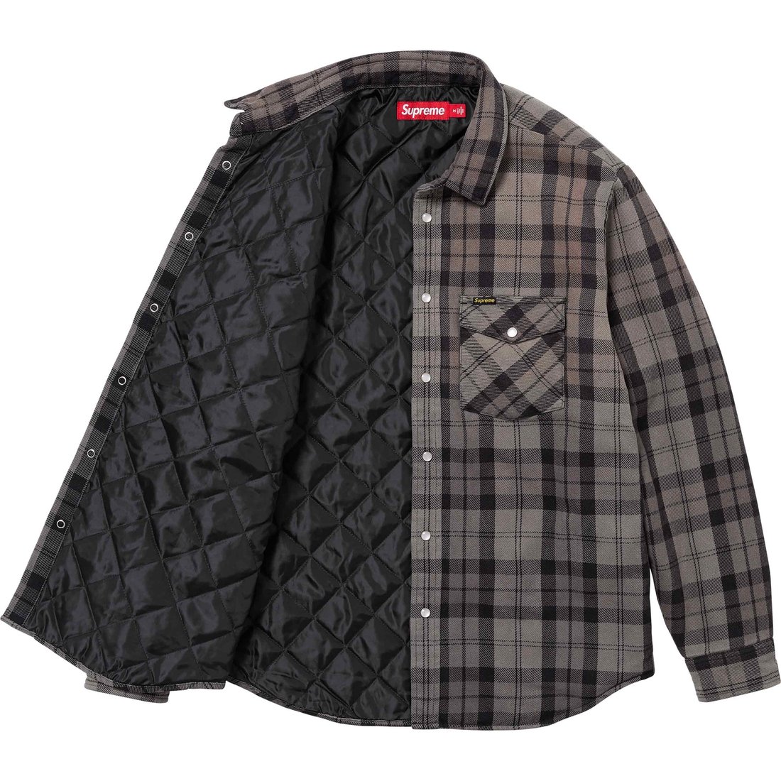 Details on Quilted Flannel Snap Shirt Black from spring summer
                                                    2024 (Price is $148)