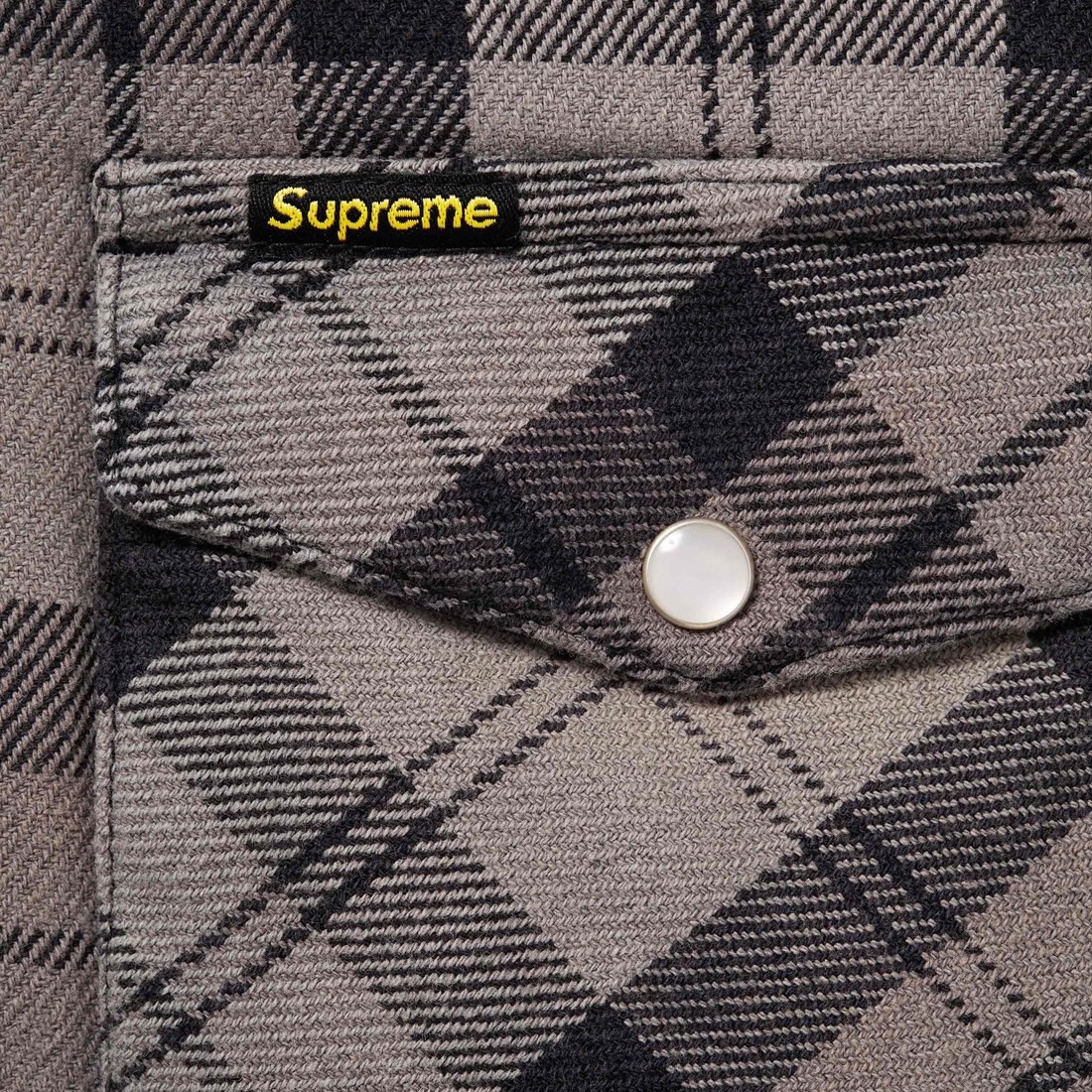 Details on Quilted Flannel Snap Shirt Black from spring summer
                                                    2024 (Price is $148)