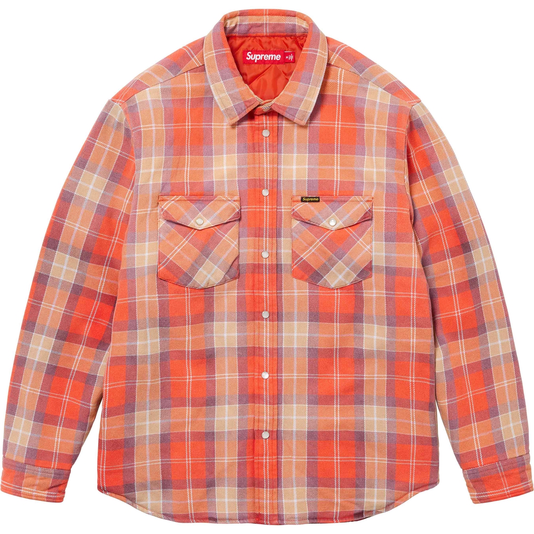 Details on Quilted Flannel Snap Shirt Orange from spring summer
                                                    2024 (Price is $148)