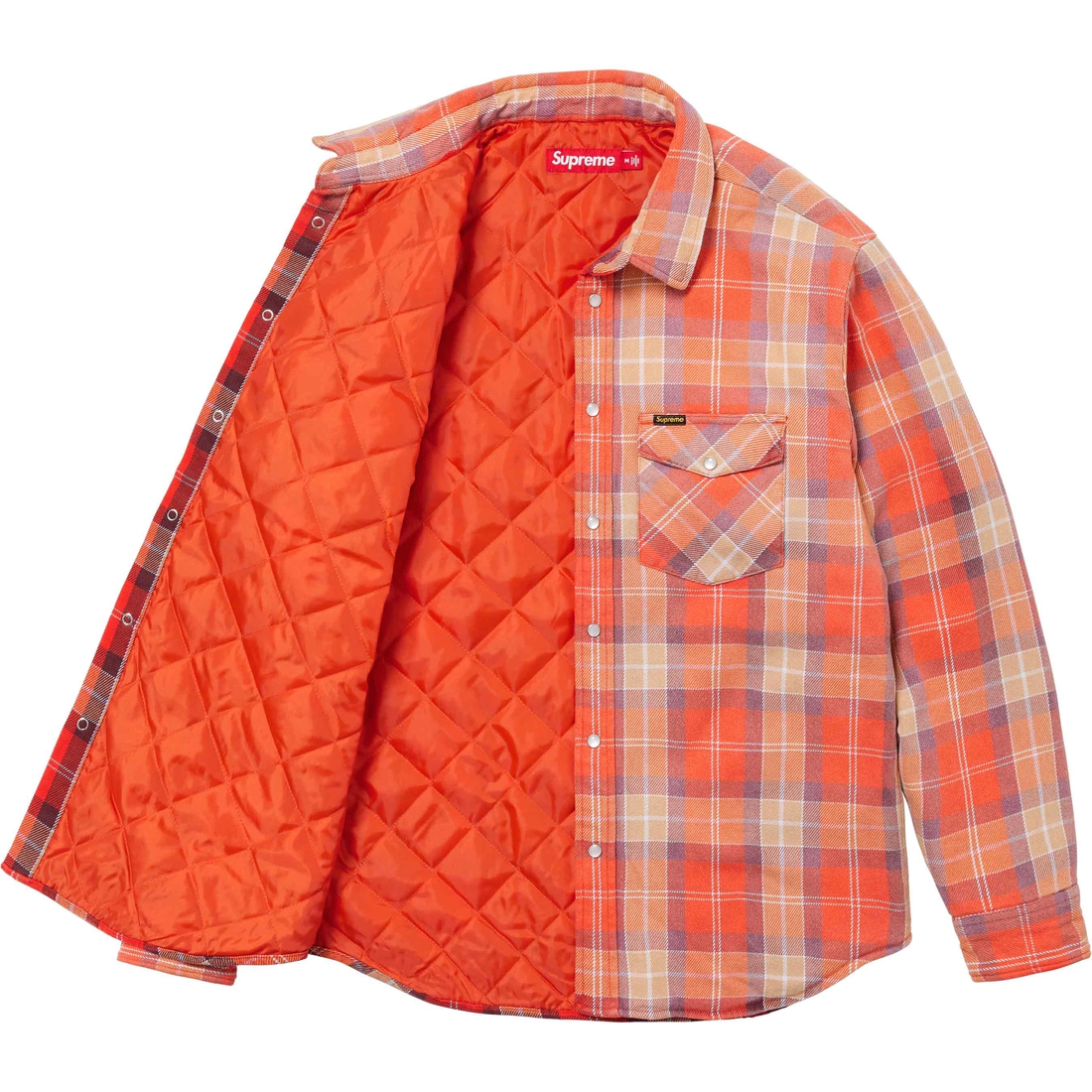 Details on Quilted Flannel Snap Shirt Orange from spring summer
                                                    2024 (Price is $148)