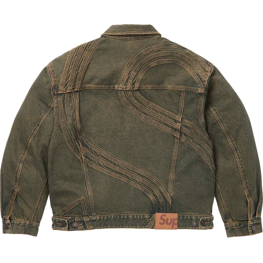 Details on S Logo Denim Trucker Jacket Dirty from spring summer
                                                    2024 (Price is $348)