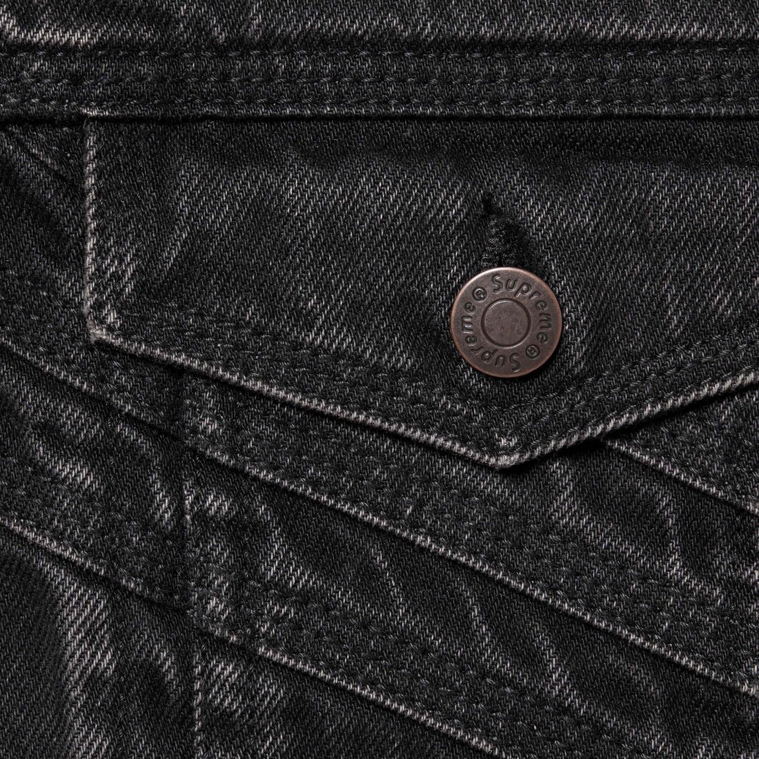 Details on S Logo Denim Trucker Jacket Washed Black from spring summer
                                                    2024 (Price is $348)