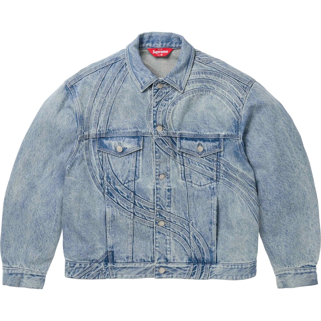 Details on S Logo Denim Trucker Jacket Washed Blue from spring summer
                                                    2024 (Price is $348)