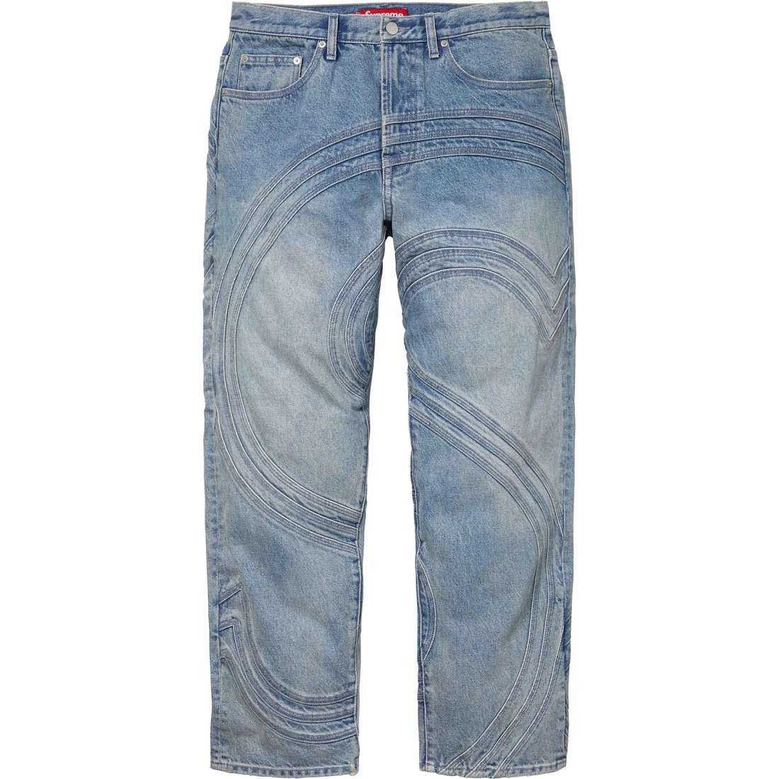 Details on S Logo Loose Fit Jean Washed Blue from spring summer
                                                    2024 (Price is $268)