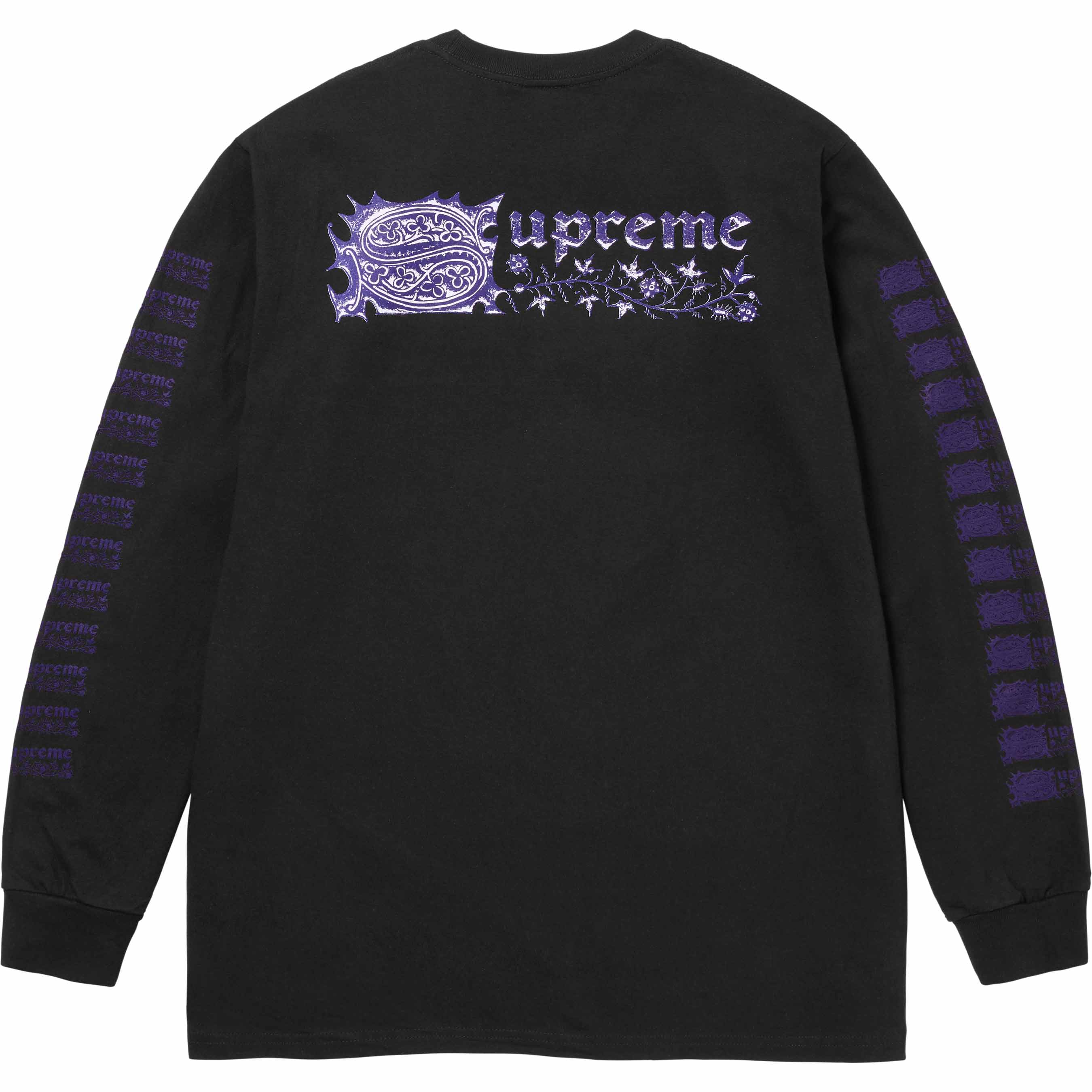 24SSWeek1Supreme Saint Sebastian L/S Tee Black L