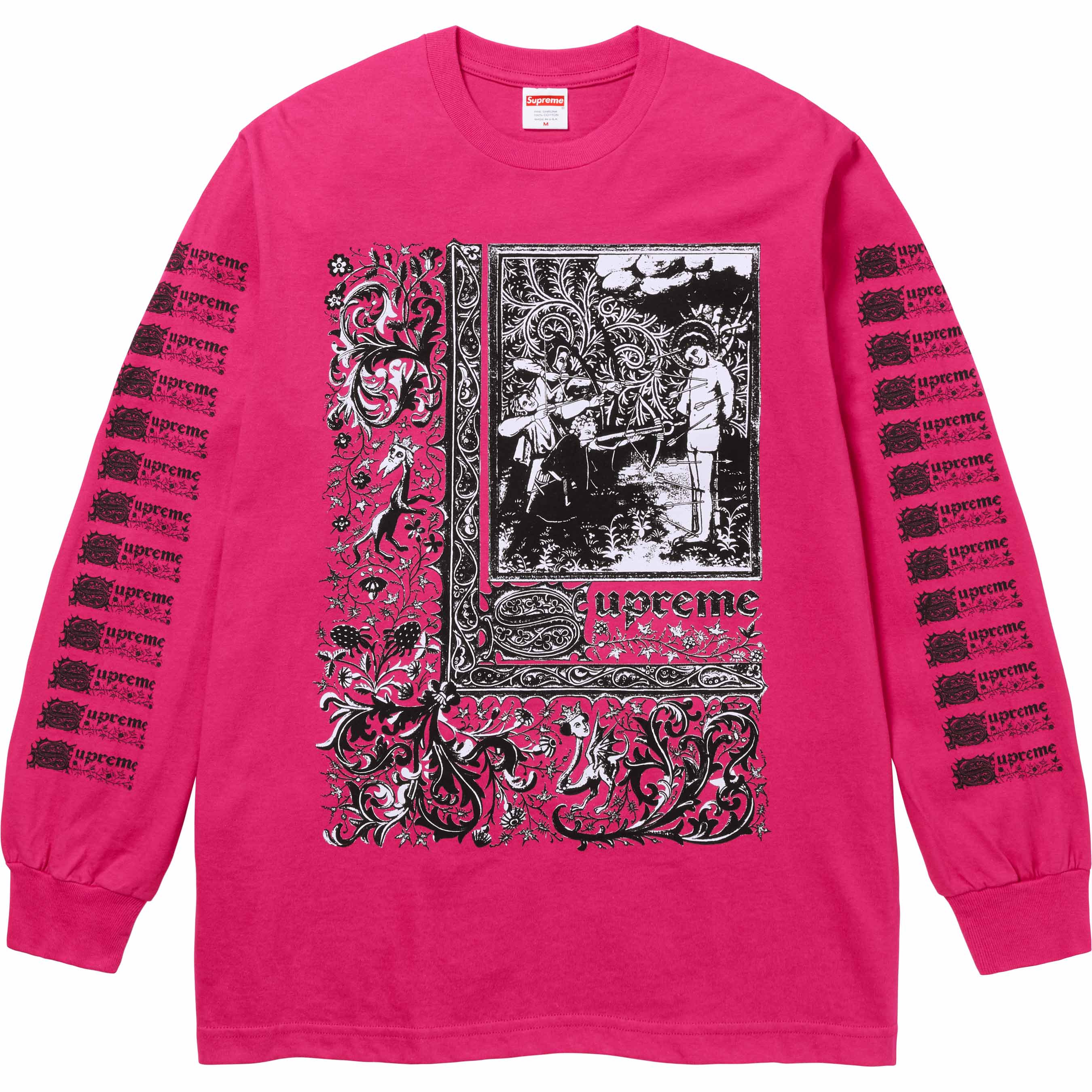 サイズLSupreme　Saint Sebastian L/S TeeサイズLピンク！