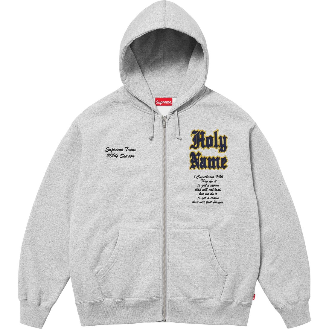 Details on Salvation Zip Up Hooded Sweatshirt Heather Grey from spring summer
                                                    2024 (Price is $178)