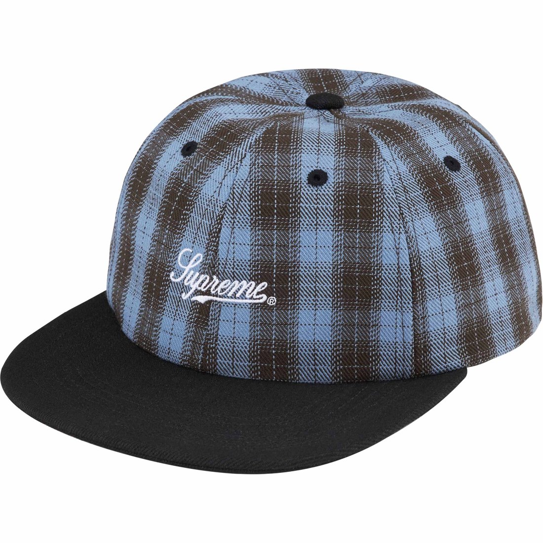 Details on Script Logo 6-Panel Blue Plaid from spring summer
                                                    2024 (Price is $48)