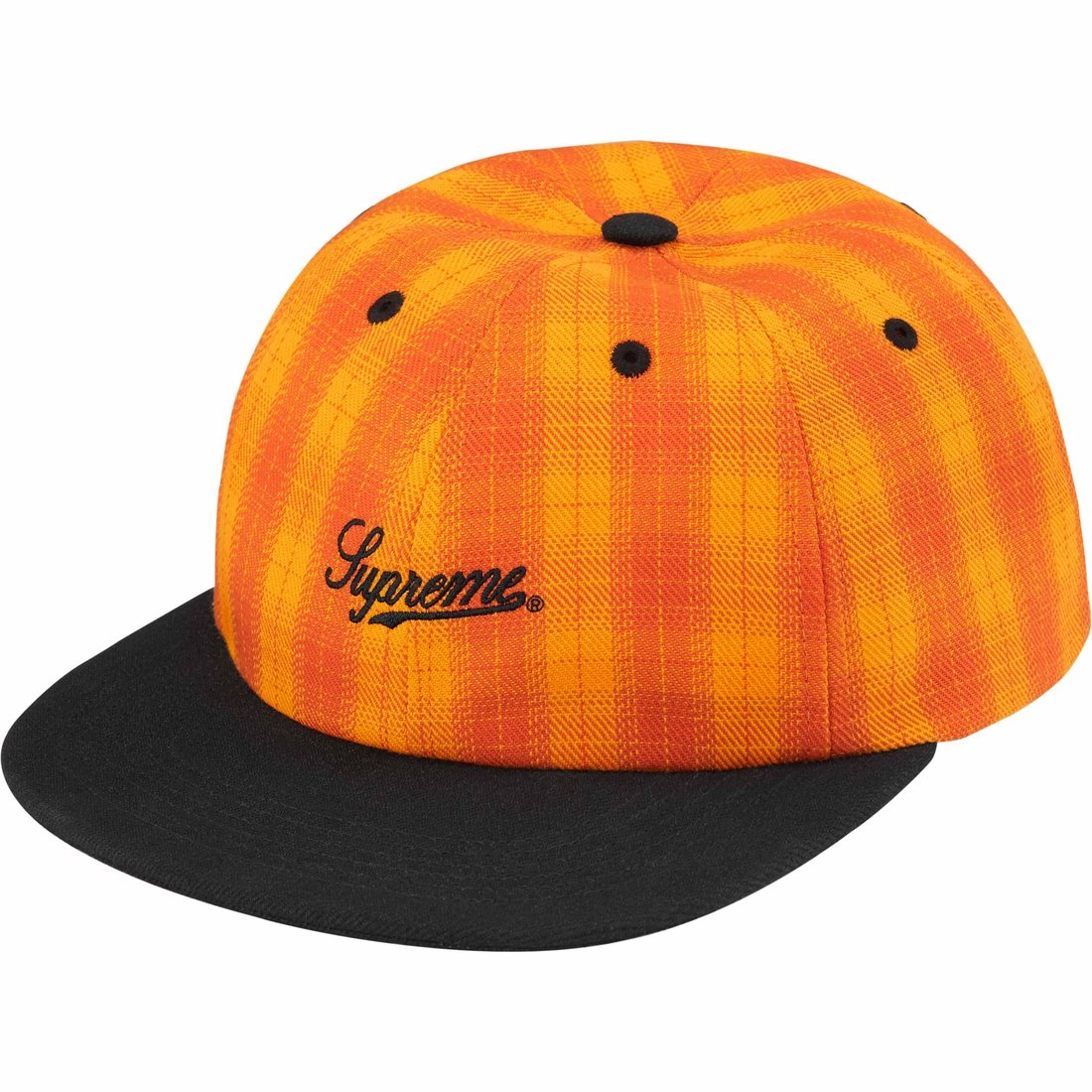 Details on Script Logo 6-Panel Orange Plaid from spring summer
                                                    2024 (Price is $48)