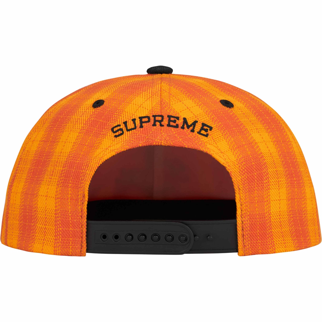 Details on Script Logo 6-Panel Orange Plaid from spring summer
                                                    2024 (Price is $48)