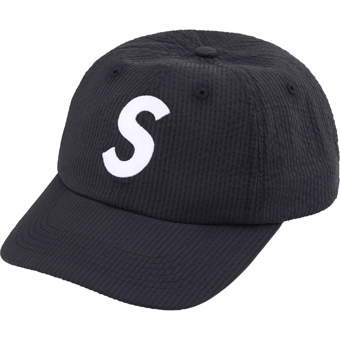 Details on Seersucker S Logo 6-Panel Black from spring summer
                                                    2024 (Price is $54)
