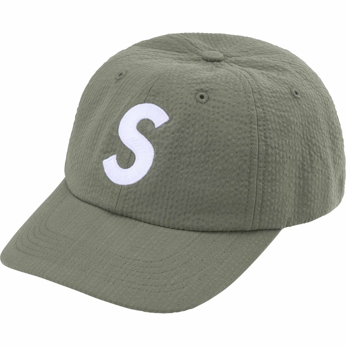 Details on Seersucker S Logo 6-Panel Green from spring summer
                                                    2024 (Price is $54)