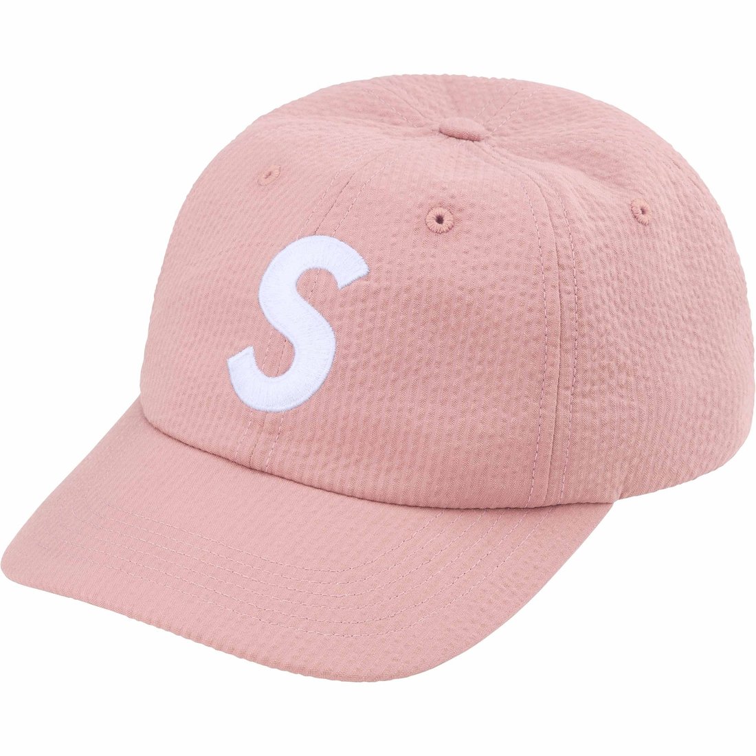 Details on Seersucker S Logo 6-Panel Pink from spring summer
                                                    2024 (Price is $54)