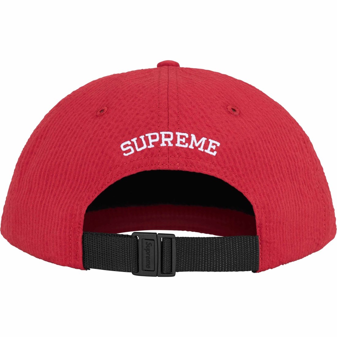 Details on Seersucker S Logo 6-Panel Red from spring summer
                                                    2024 (Price is $54)