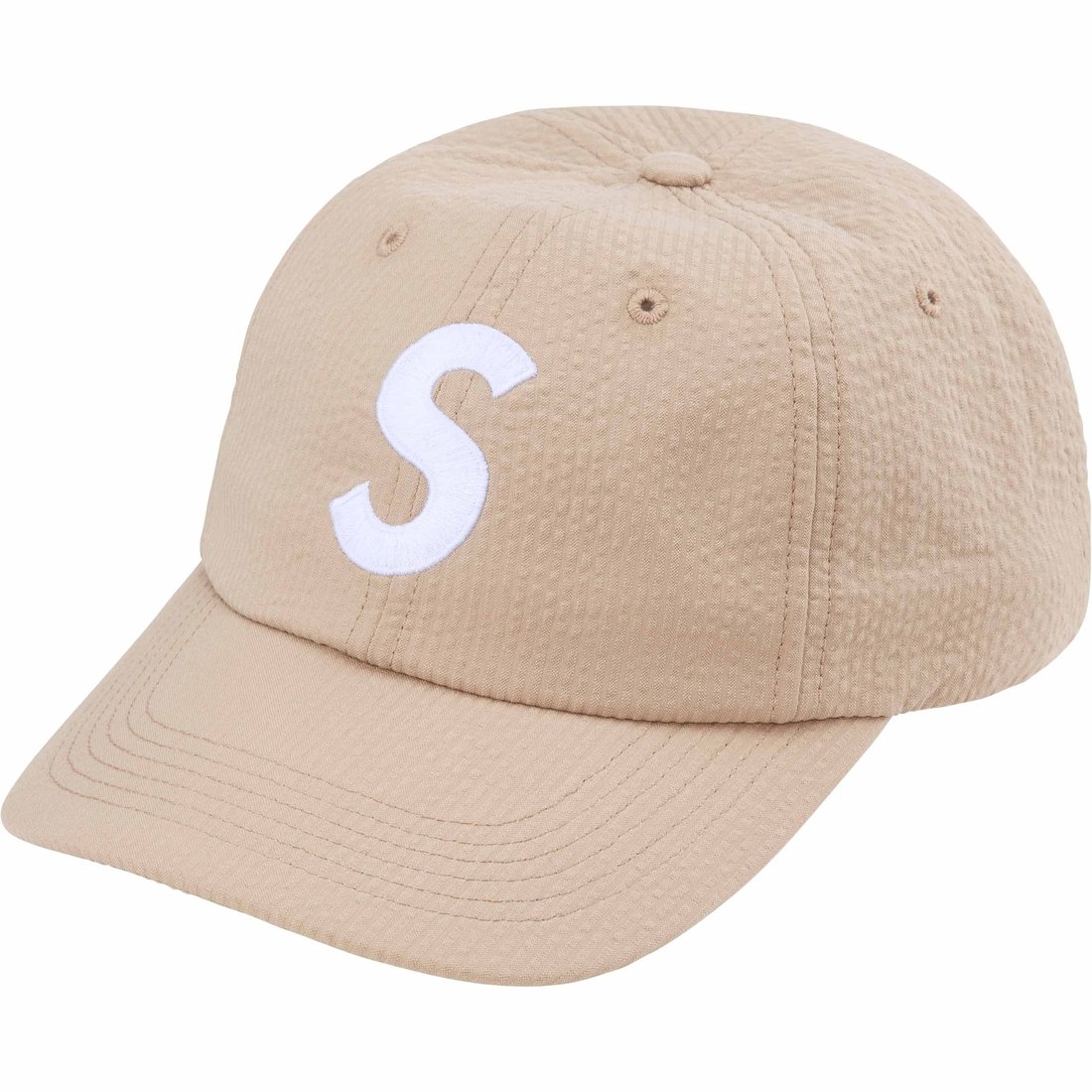 Details on Seersucker S Logo 6-Panel Tan from spring summer
                                                    2024 (Price is $54)