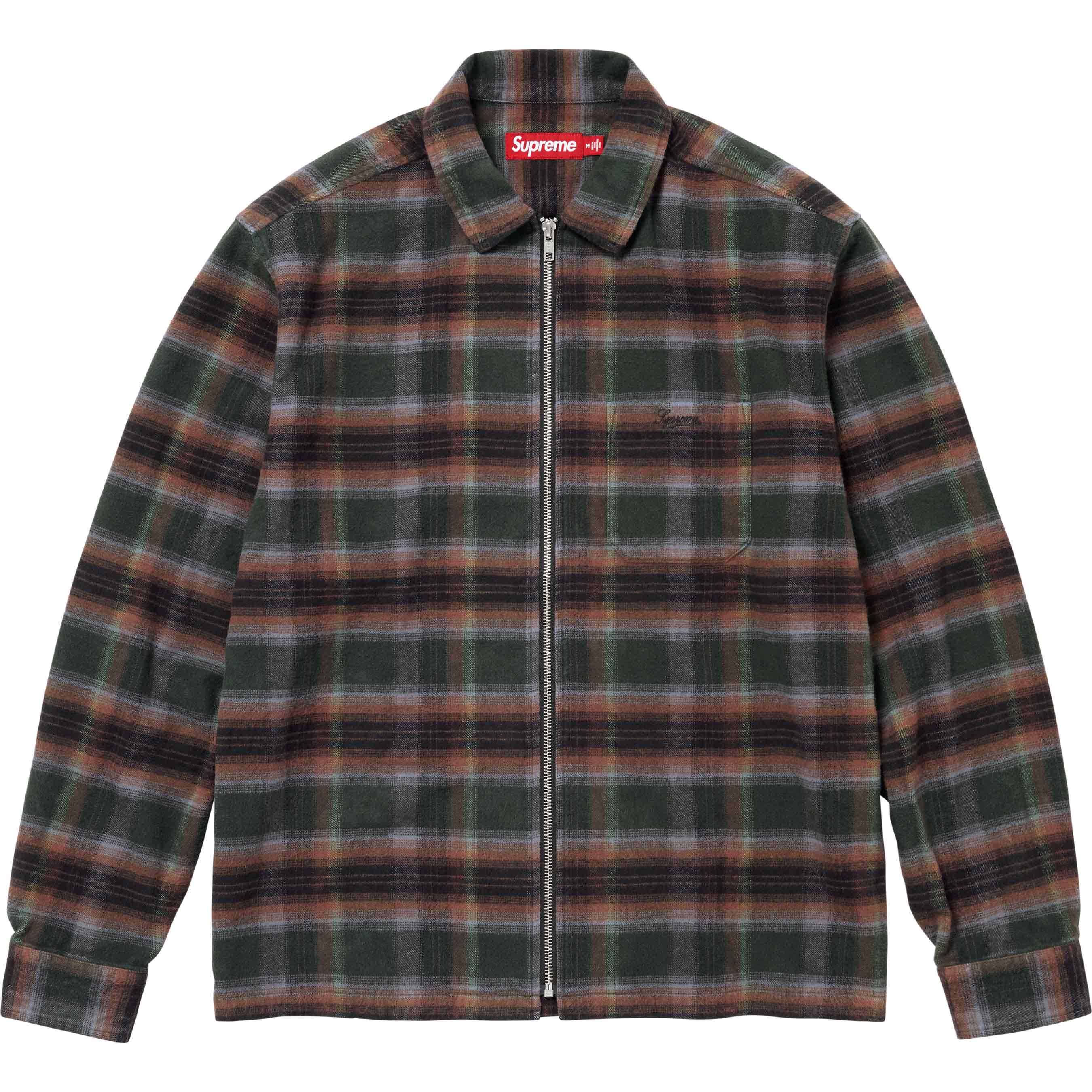 Shadow Plaid Flannel Zip Up Shirt - spring summer 2024 - Supreme