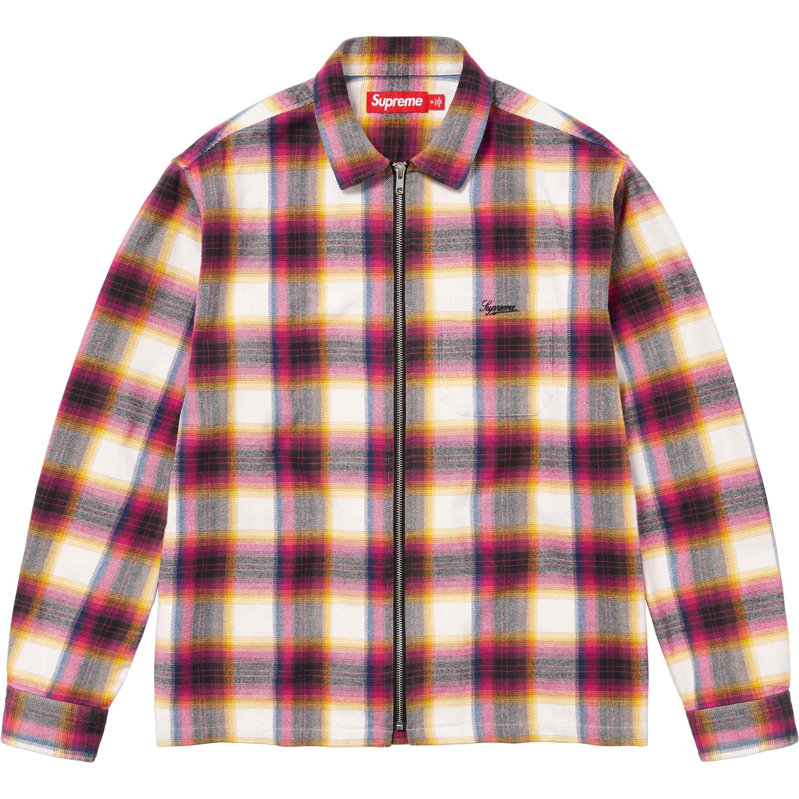 Shadow Plaid Flannel Zip Up Shirt - spring summer 2024 - Supreme