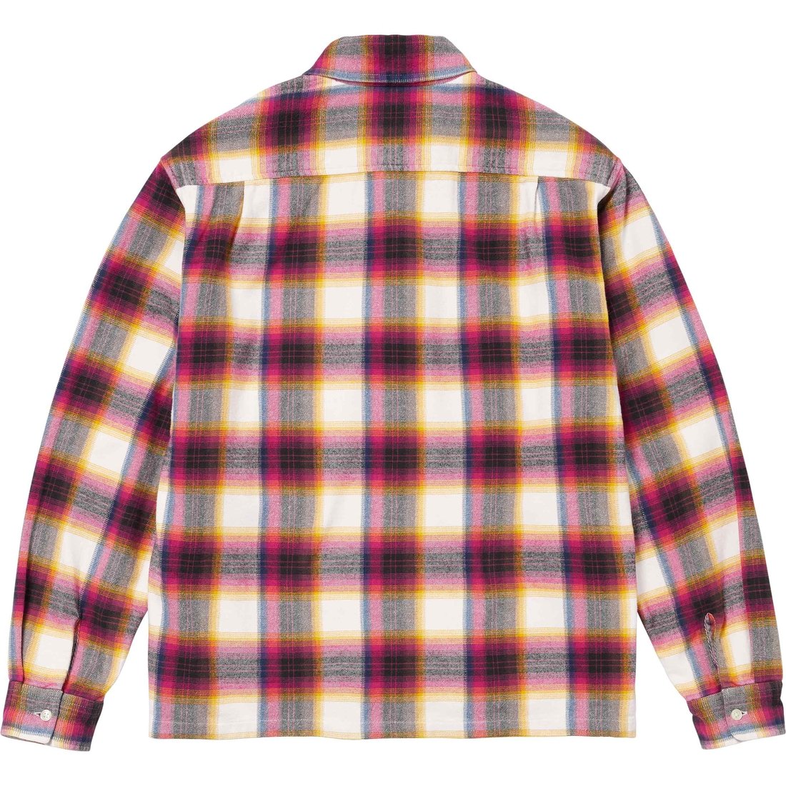 Details on Shadow Plaid Flannel Zip Up Shirt White from spring summer
                                                    2024 (Price is $138)