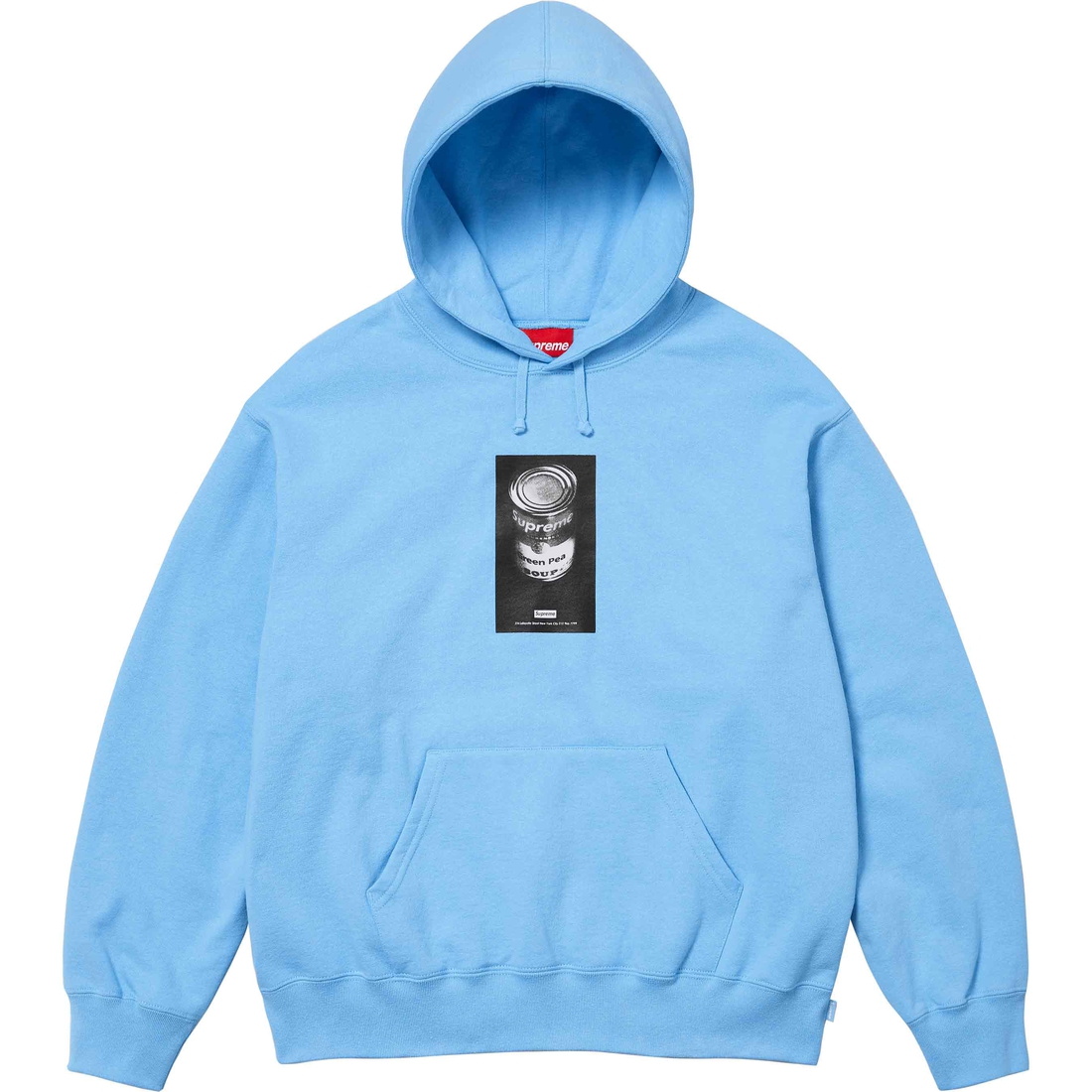 Details on Soup Can Hooded Sweatshirt Light Blue from spring summer
                                                    2024 (Price is $158)