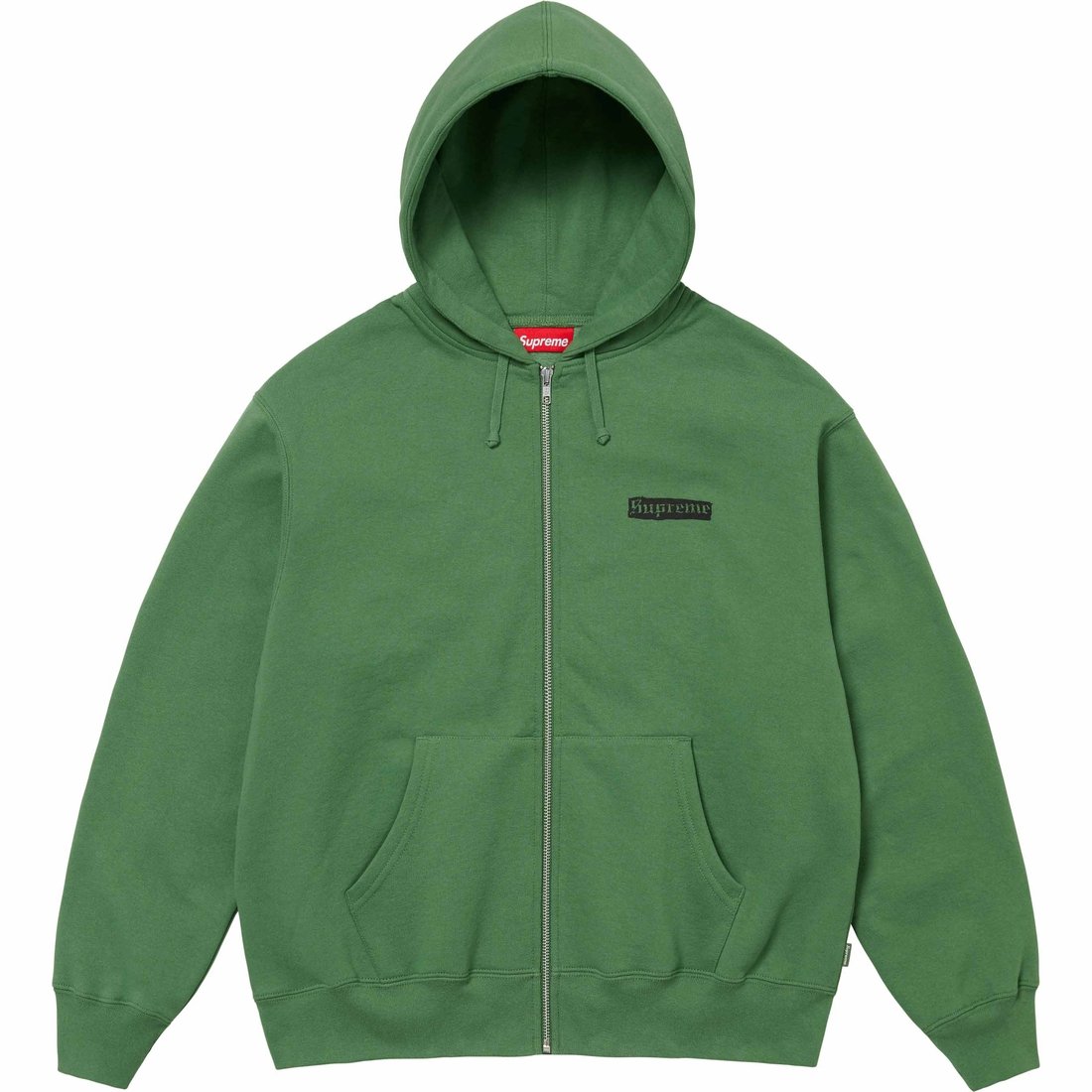 Details on Spread Zip Up Hooded Sweatshirt Dusty Green from spring summer
                                                    2024 (Price is $178)