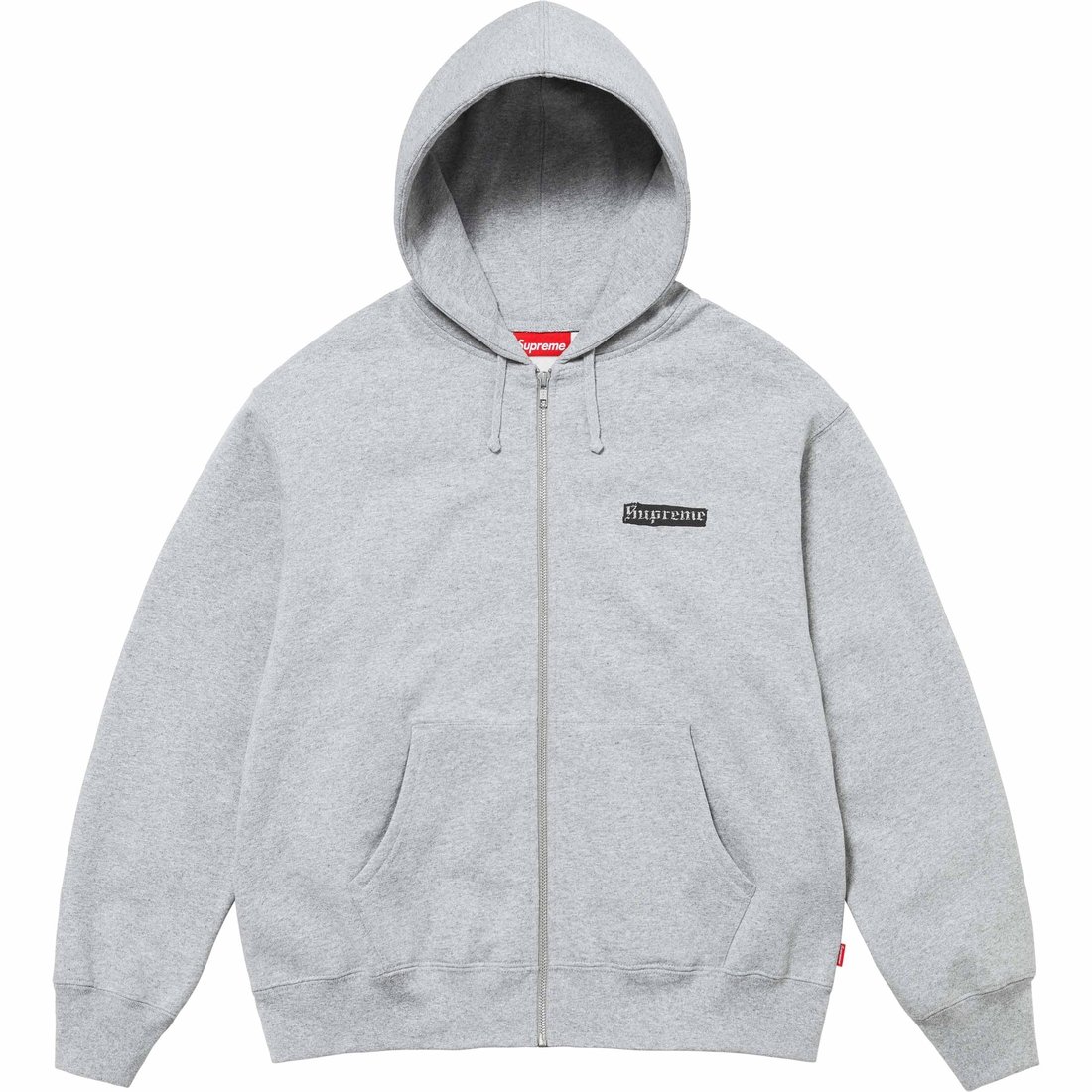 Details on Spread Zip Up Hooded Sweatshirt Heather Grey from spring summer
                                                    2024 (Price is $178)