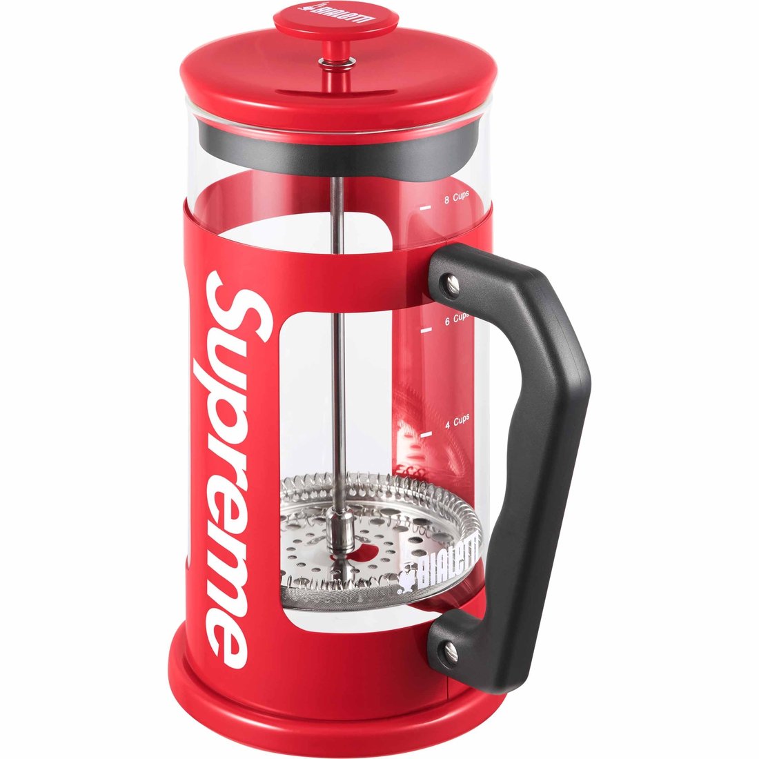 Details on Supreme Bialetti 8-Cup French Press Red from spring summer
                                                    2024 (Price is $54)