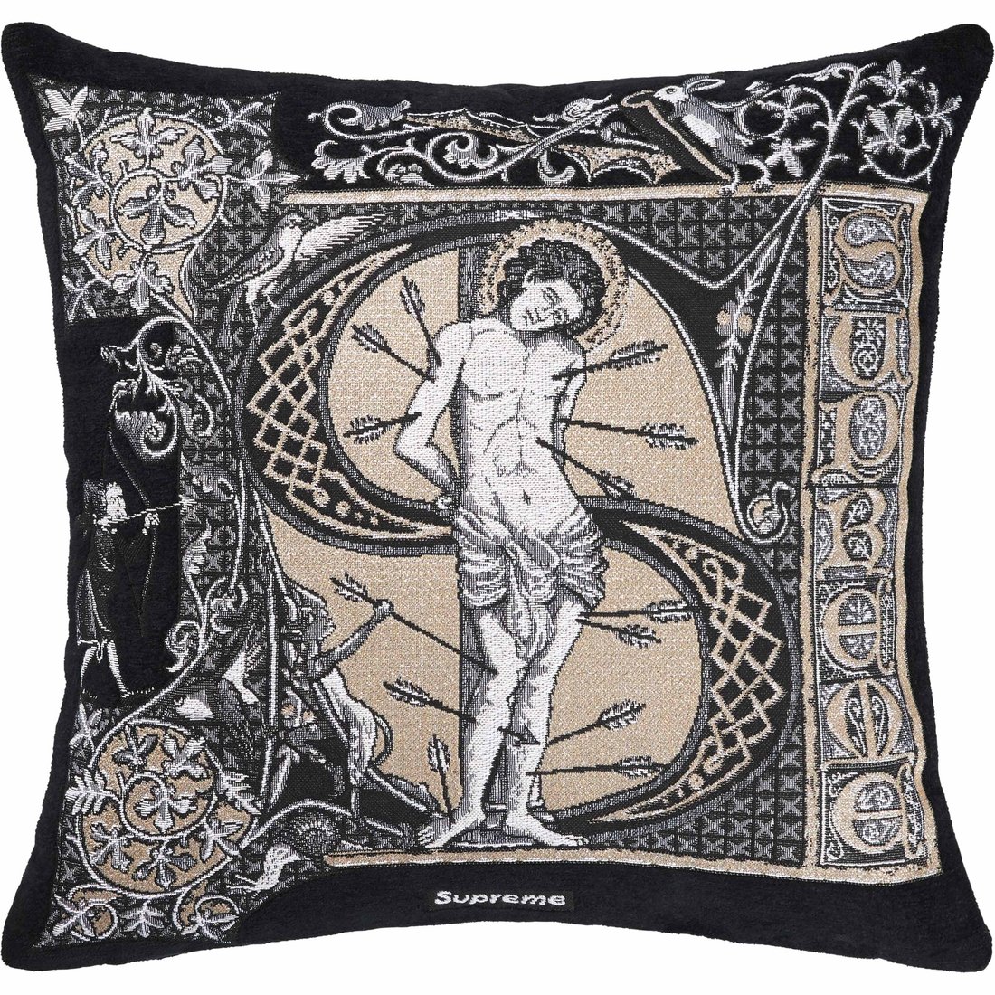 Details on Supreme Jules Pansu Saint Sebastian Pillow Black from spring summer
                                                    2024 (Price is $178)