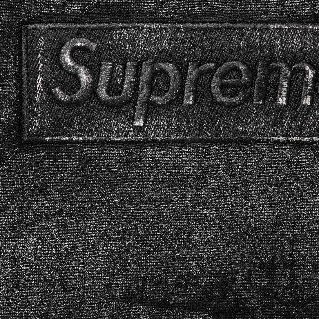 Details on Supreme MM6 Maison Margiela Foil Box Logo Hooded Sweatshirt Black from spring summer
                                                    2024 (Price is $298)