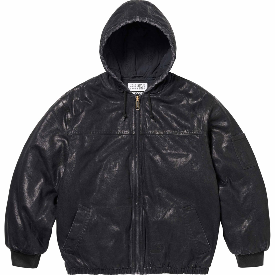 Details on Supreme MM6 Maison Margiela Foil Hooded Work Jacket Black from spring summer
                                                    2024 (Price is $498)