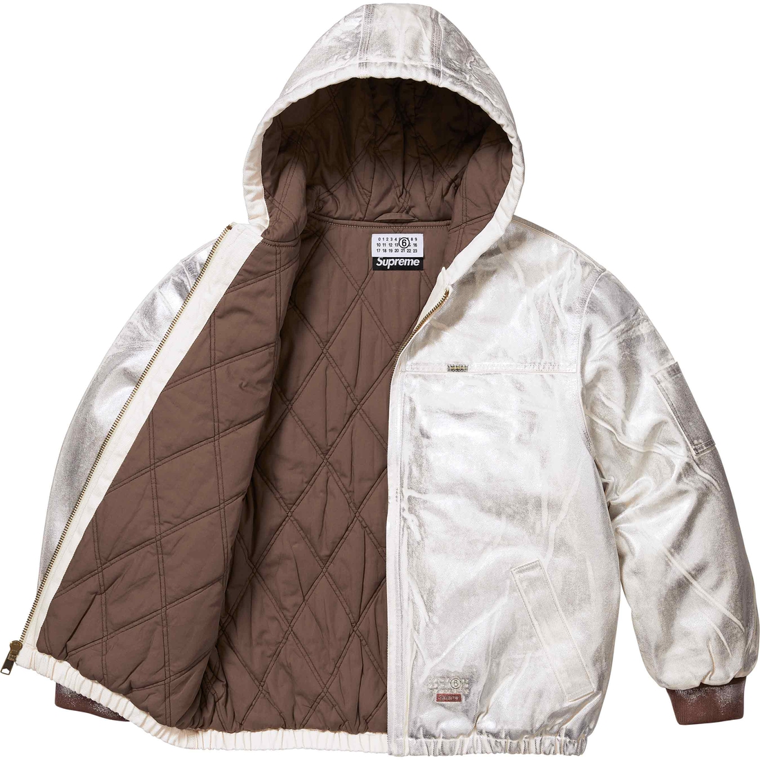 Details on Supreme MM6 Maison Margiela Foil Hooded Work Jacket Natural from spring summer
                                                    2024 (Price is $498)