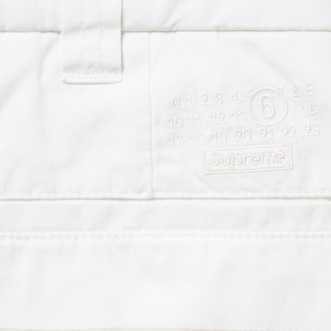 Details on Supreme MM6 Maison Margiela Padded Short White from spring summer
                                                    2024 (Price is $148)