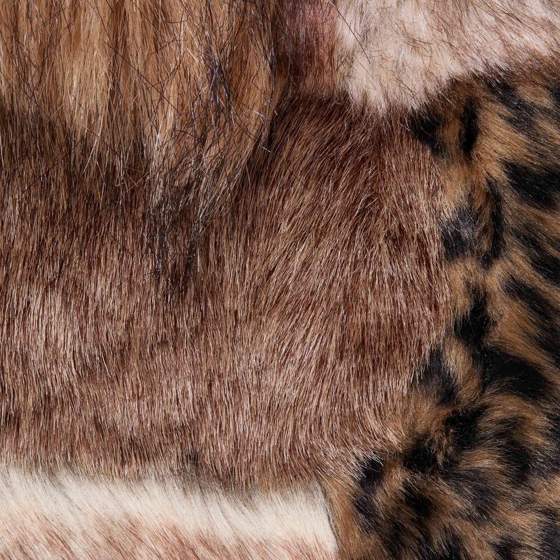 Details on Supreme MM6 Maison Margiela Patchwork Faux Fur Coat Brown from spring summer
                                                    2024 (Price is $998)