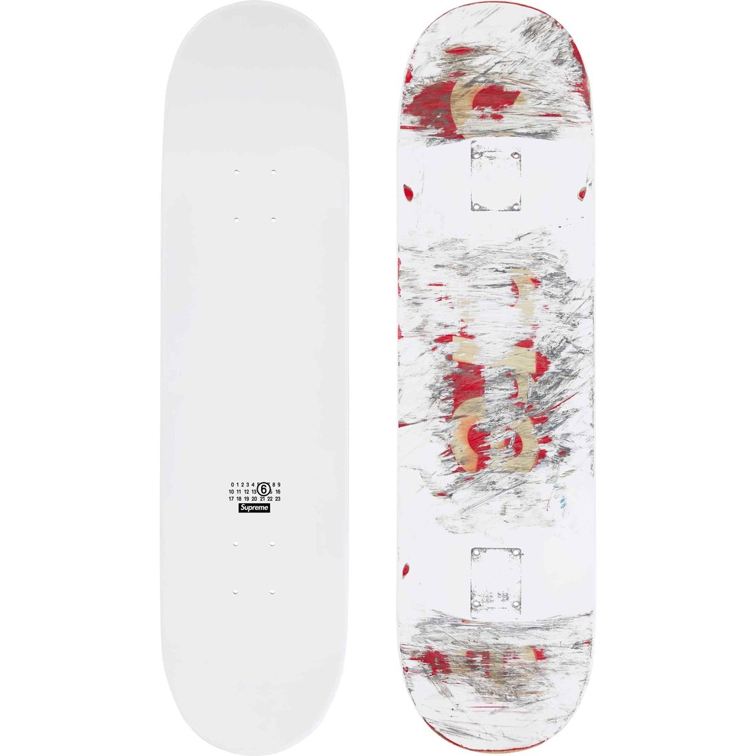 Details on Supreme MM6 Maison Margiela Skateboard White - 8.25" x 32" from spring summer
                                                    2024 (Price is $98)