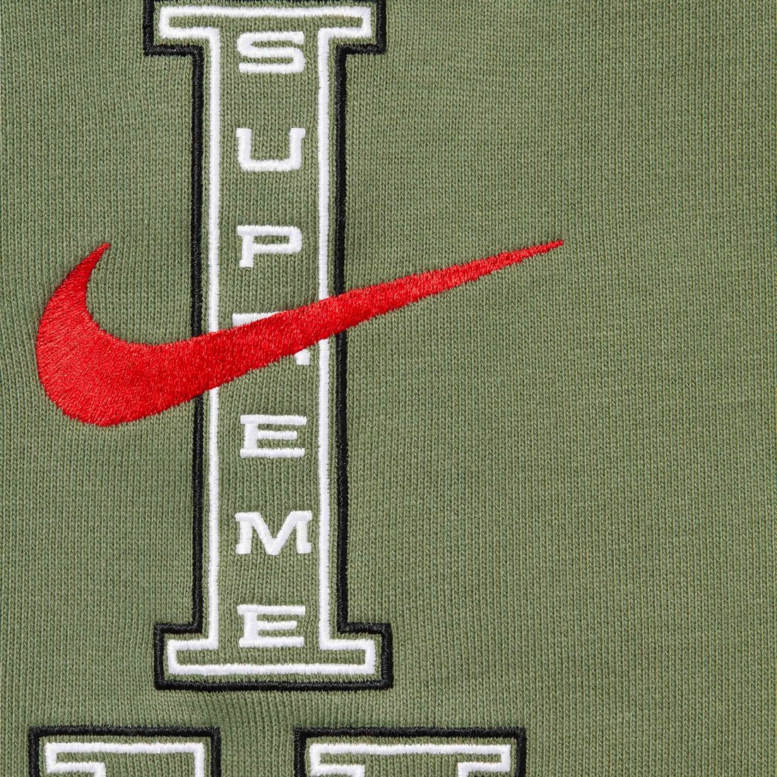 Details on Supreme Nike Hooded Sweatshirt Olive from spring summer
                                                    2024 (Price is $148)