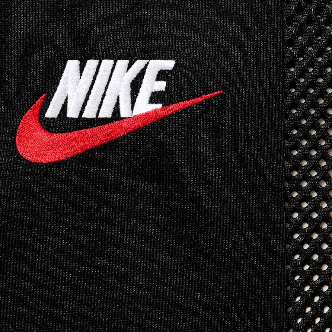 Details on Supreme Nike Mesh S S Shirt Black from spring summer
                                                    2024 (Price is $128)