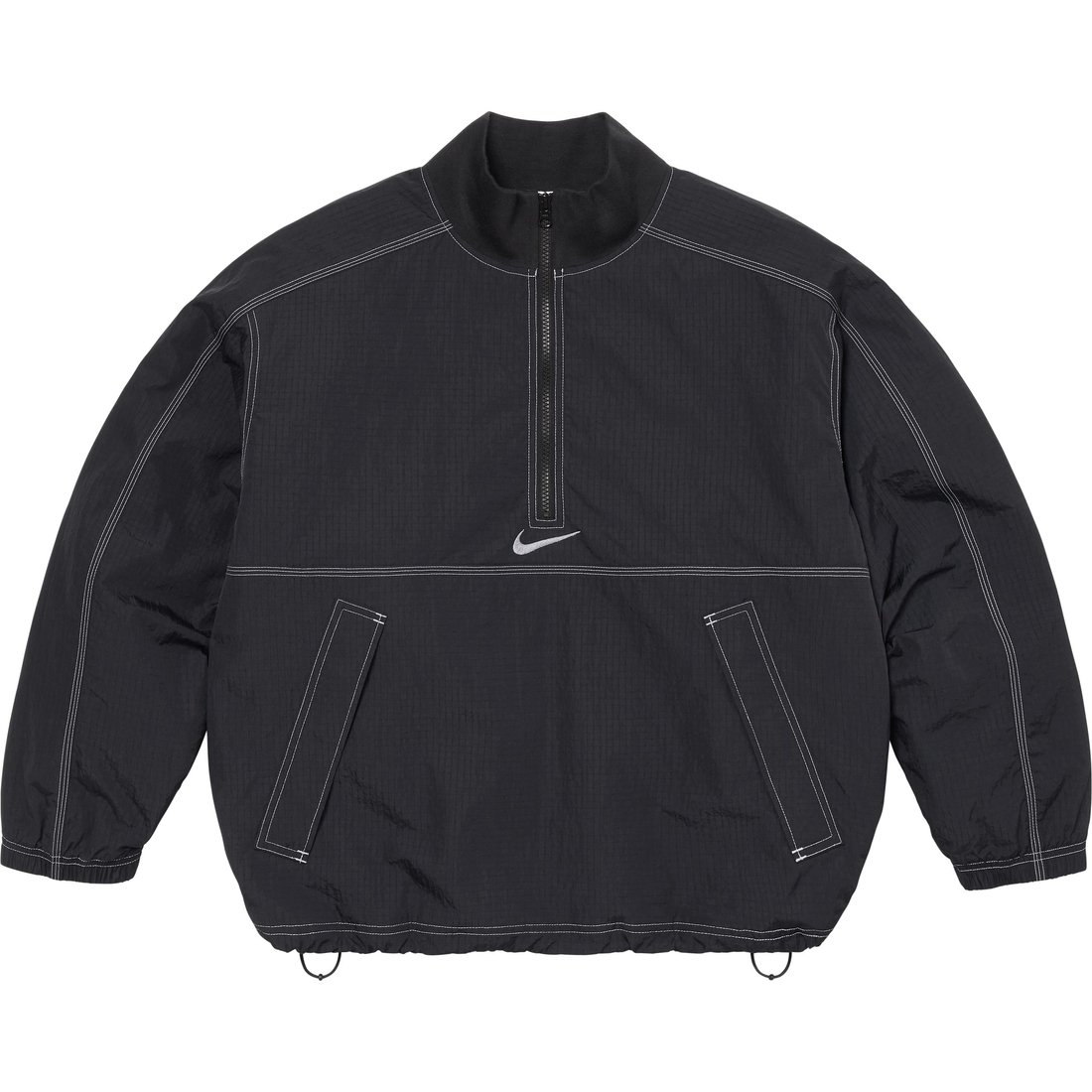 Details on Supreme Nike Ripstop Pullover Black from spring summer
                                                    2024 (Price is $168)