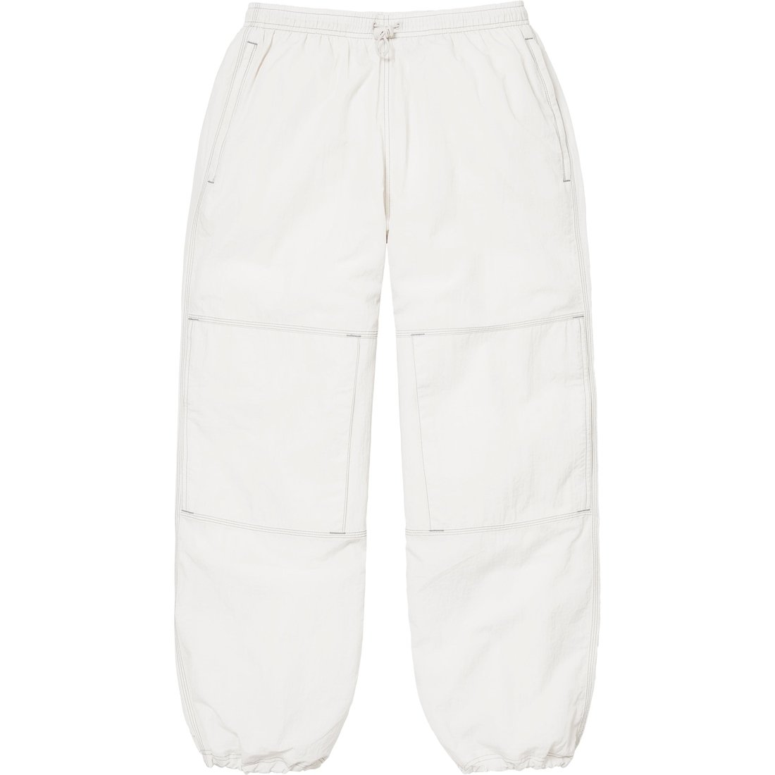 Details on Supreme Nike Ripstop Track Pant White from spring summer
                                                    2024 (Price is $138)