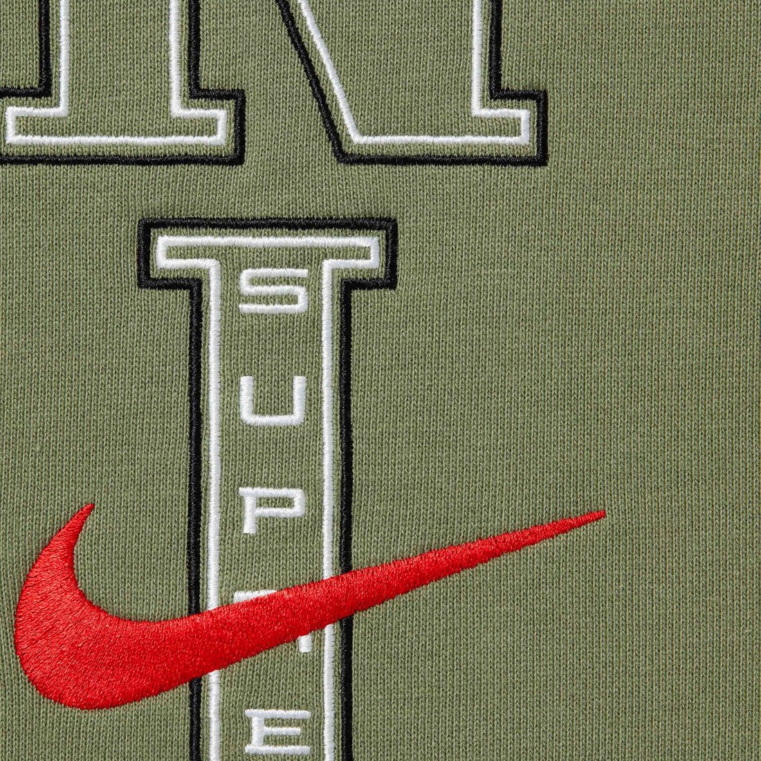 Details on Supreme Nike Sweatpant Olive from spring summer
                                                    2024 (Price is $138)