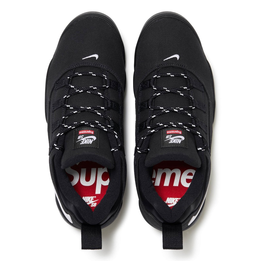 Details on Supreme Nike SB Darwin Low Black from spring summer
                                                    2024 (Price is $118)