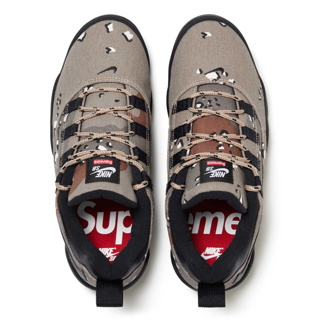 Details on Supreme Nike SB Darwin Low Desert Camo from spring summer
                                                    2024 (Price is $118)