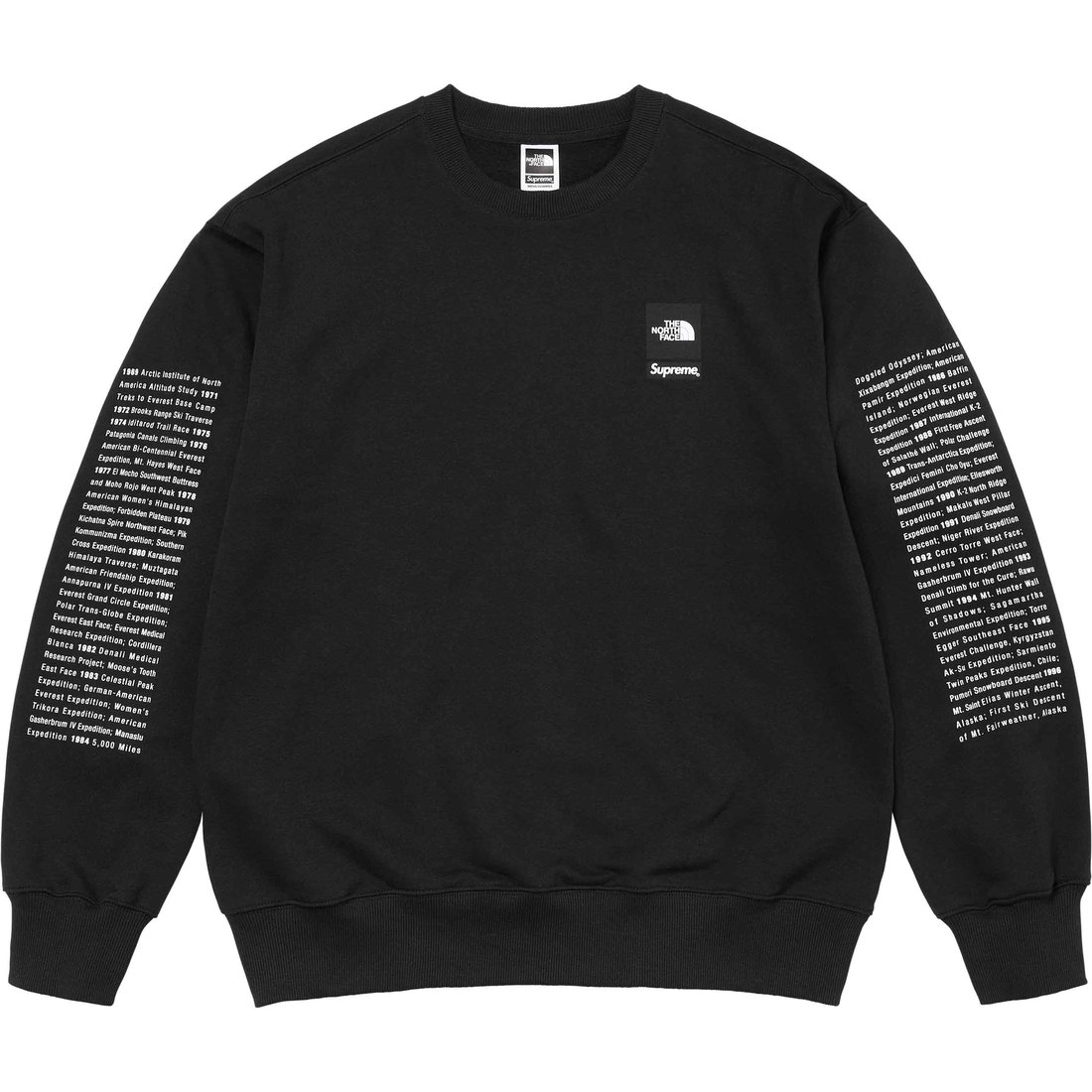 Details on Supreme The North Face Crewneck Black from spring summer
                                                    2024 (Price is $138)